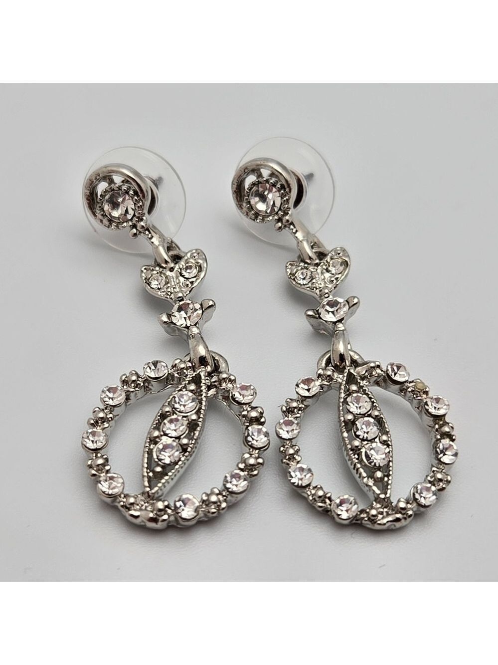 Bridal Rhinestones Dangle Wedding Statement Earrings